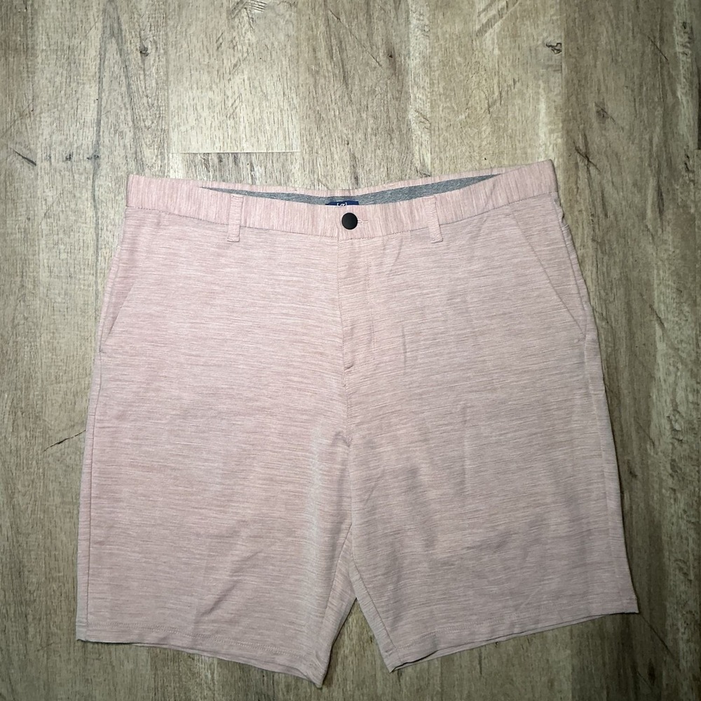 George Mens Pink Heather Hybrid Shorts Size 38 Casual Stretch Chino Beach Summer